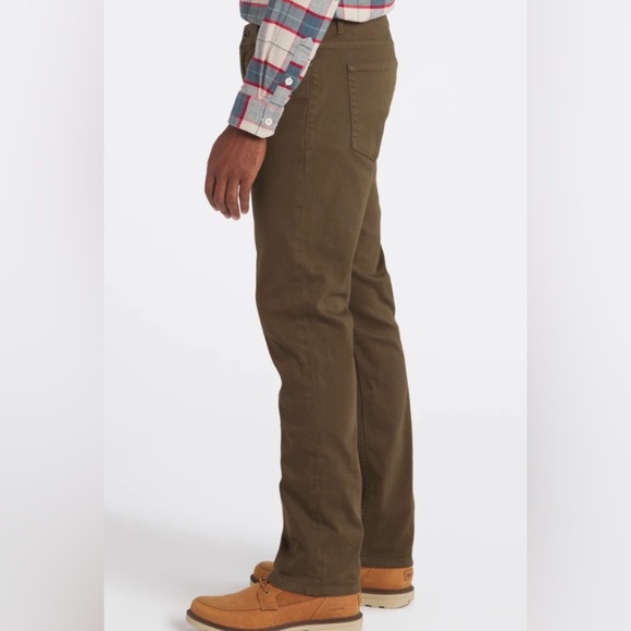 Men's 31/30 Flag & Anthem Oakland Slim Straight Fit Stretch Jeans in Olive - Picture 2 of 6